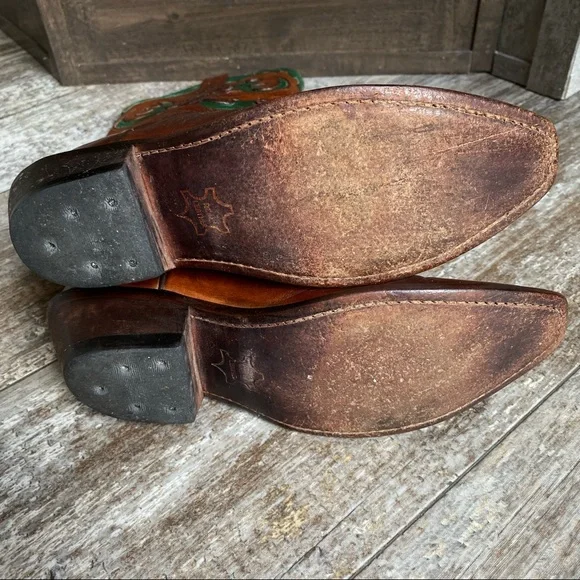 EUC - Old West Barnwood Vintage Turquoise Boots - Picture 9 of 11